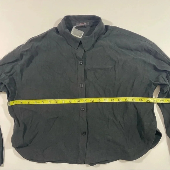 New Madewell Lusterweave Hartfield Crop Shirt Black Size XS - Picture 9 of 9